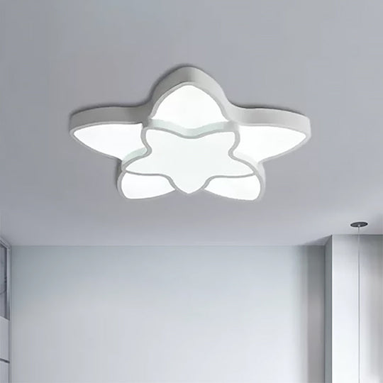Cartoon Led Flush Mount Light: Vibrant 2-Star Acrylic Ceiling Lamp For Corridor And Kid’s Bedroom