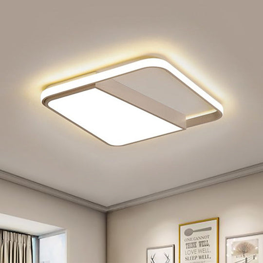 Modern Acrylic Led Box Ceiling Lamp In Warm/White Light - Remote Control Dimmable 16.5/19.5/23.5 W
