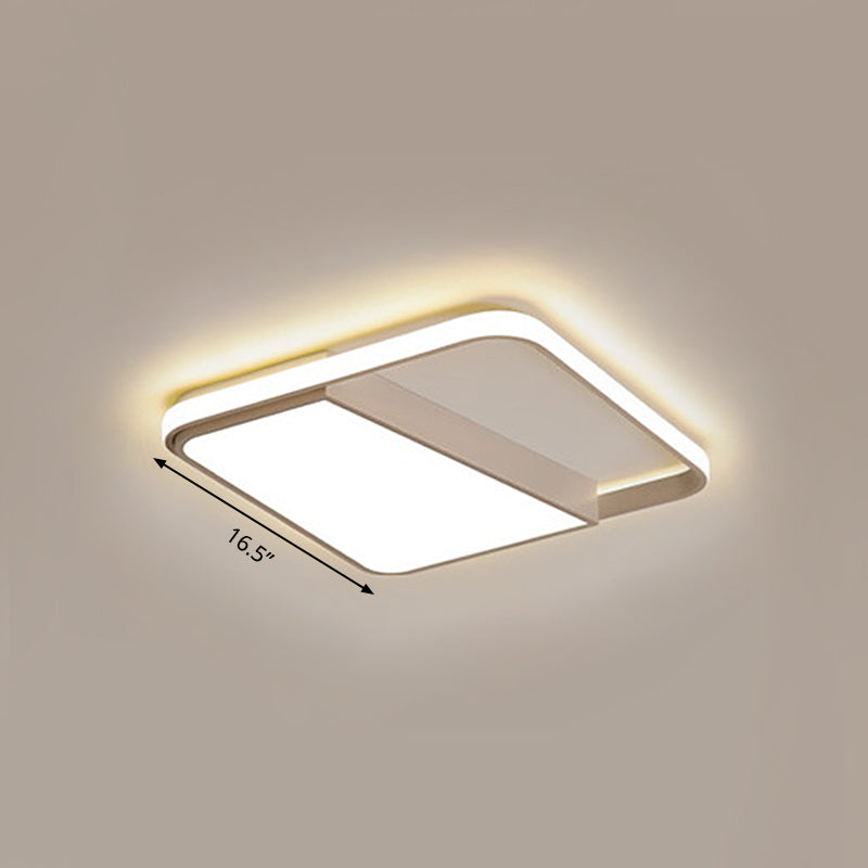 Modern Acrylic Led Box Ceiling Lamp In Warm/White Light - Remote Control Dimmable