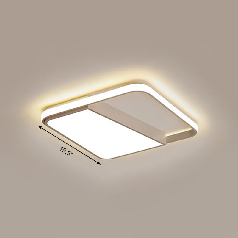 Modern Acrylic Led Box Ceiling Lamp In Warm/White Light - Remote Control Dimmable