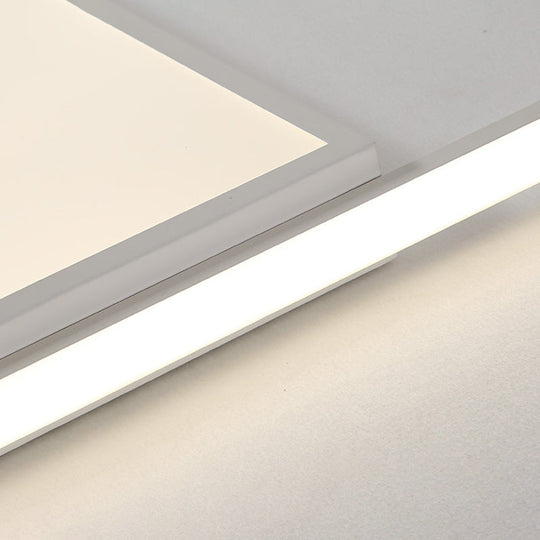 Modern Acrylic Led Box Ceiling Lamp In Warm/White Light - Remote Control Dimmable