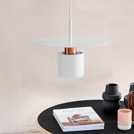 Copper Pendant Light - Modern Metal Cylindrical Design 8’/12’ Wide Hanging Lamp For Ceiling