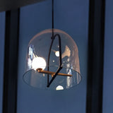 Clear Glass Ceiling Light Fixture - Modern Cylindrical Design For Living Room