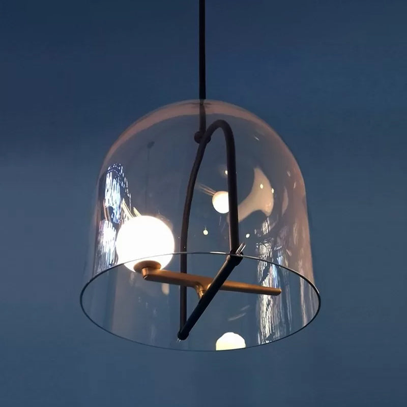 Clear Glass Cylinder Ceiling Light For Modern Living Room