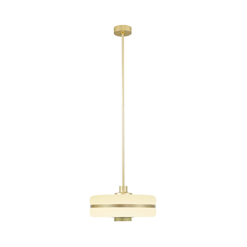 Postmodern White Glass Drum Pendant Light: Modern Ceiling Fixture For Bedroom