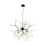 Modern Heracleum Chandelier With Opaline Glass 36/45/54 Heads Black/Gold