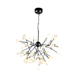 Modern Heracleum Chandelier With Opaline Glass 36/45/54 Heads Black/Gold