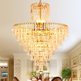 Modern Crystal Hanging Light Fixture 4/6/11 Lights Gold 16/18/23.5 Wide For Dining Room / 23.5