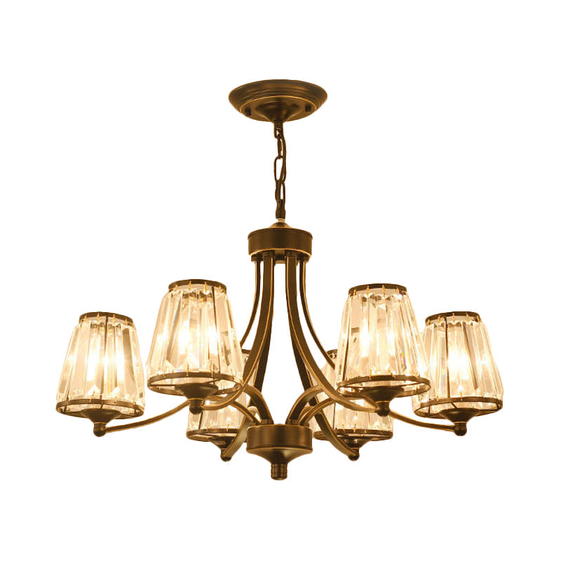 Circular Crystal Chandelier Lamp: Elegant Hanging Light For Bedrooms With Gold/Black Touches -
