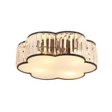 Contemporary Black Crystal Cloud Flush Lamp With 3/4/5 Lights - Bedroom Flushmount Lighting