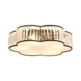 Contemporary Black Crystal Cloud Flush Lamp With 3/4/5 Lights - Bedroom Flushmount Lighting
