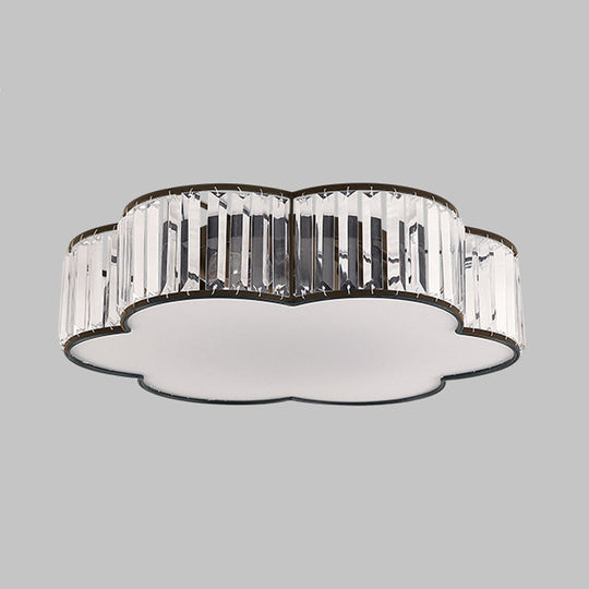Contemporary Black Crystal Cloud Flush Lamp With 3/4/5 Lights - Bedroom Flushmount Lighting