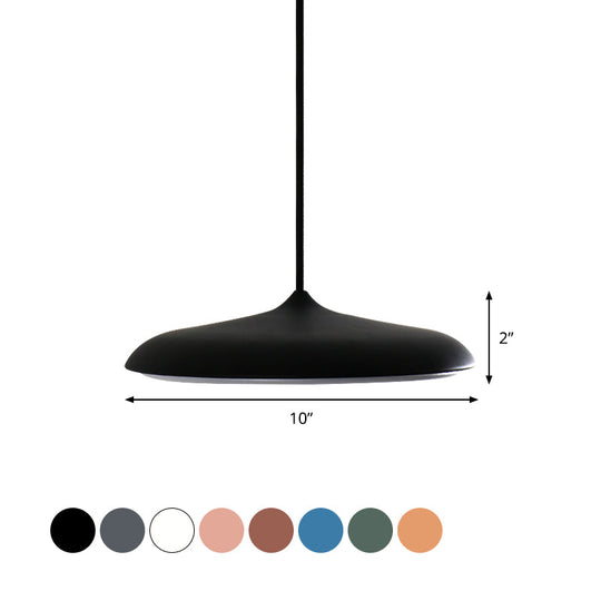 Modern Metal Disk Ceiling Pendant Light - 10’/16’ Diameter 1 White/Pink/Yellow Warm/White