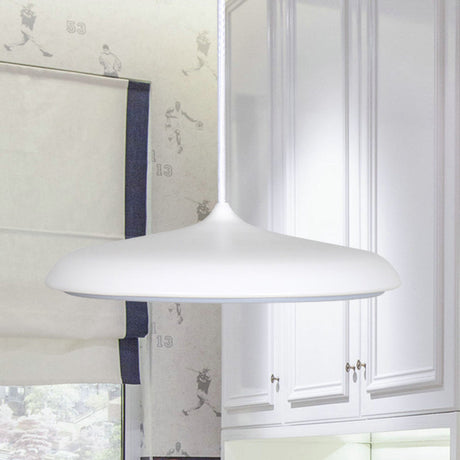 Modern Metal Pendant Light With White/Pink/Yellow Shade - 10/16 Diameter Warm/White Lighting White /