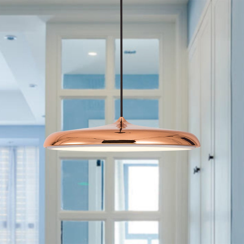 Modern Metal Disk Ceiling Pendant Light - 10’/16’ Diameter 1 White/Pink/Yellow Warm/White