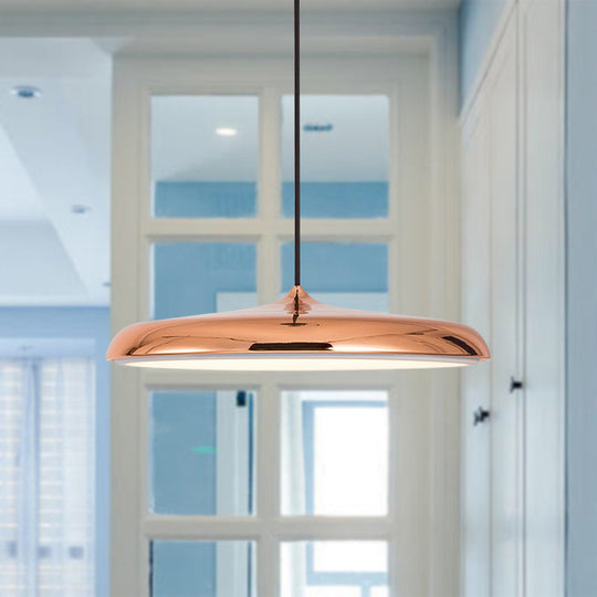 Modern Metal Disk Ceiling Pendant Light - 10’/16’ Diameter 1 White/Pink/Yellow Warm/White