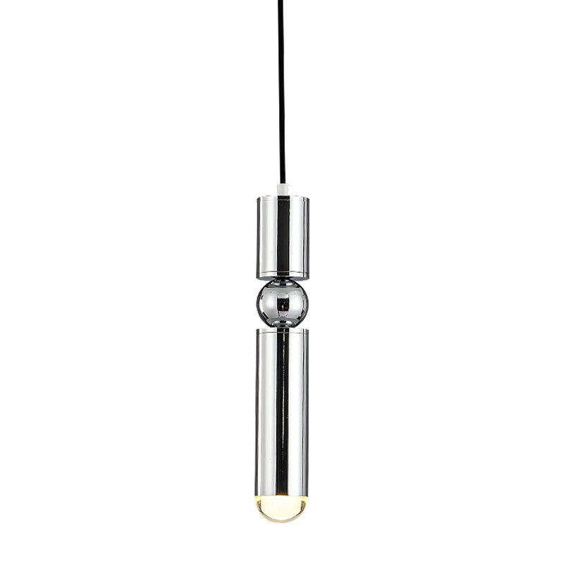Modern Tube Hanging Light - Metal Black/White/Brass Led Suspension Pendant For Dining Room Warm