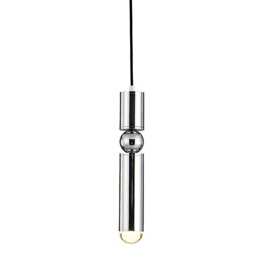 Modern Tube Hanging Light - Metal Black/White/Brass Led Suspension Pendant For Dining Room Warm