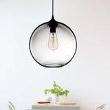 Simplicity Glass Globe Pendant Light - 1 Red/Brown/Clear