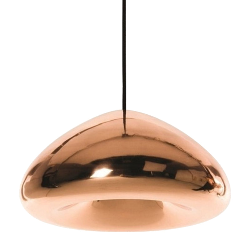 Post-Modern Glass Pendant Light - 7’/12’W Recessed Shape 1 Sliver/Gold/Rose Gold