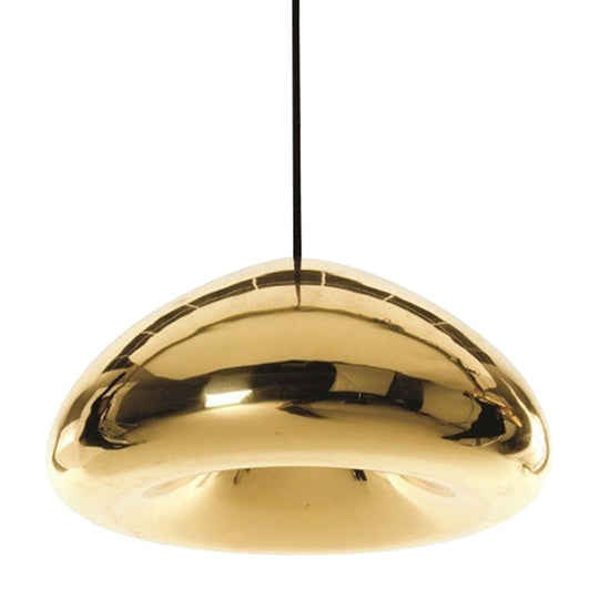 Post-Modern Glass Pendant Light - 7’/12’W Recessed Shape 1 Sliver/Gold/Rose Gold