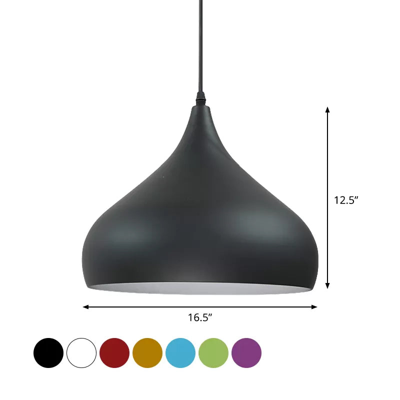 12.5/16.5 Wide Dome Pendant Lighting Modern Iron Hanging Light - 1 Black/White/Red

Note: Although