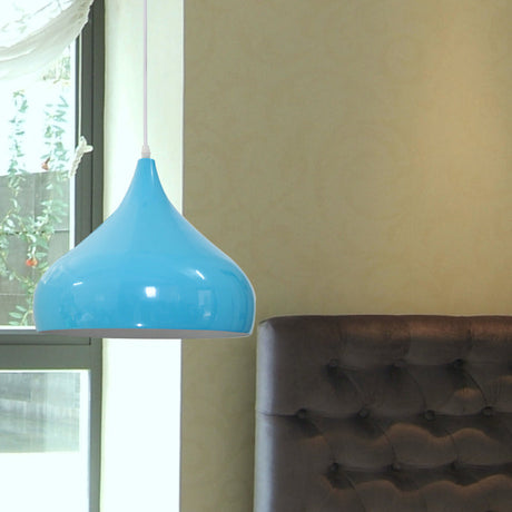 12.5/16.5 Wide Dome Pendant Lighting Modern Iron Hanging Light - 1 Black/White/Red

Note: Although