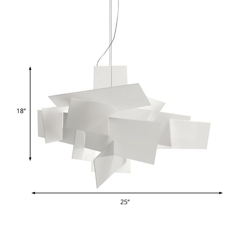 Minimalist Acrylic Single Light Pendant Lamp - Irregular Shape White Ceiling Fixture