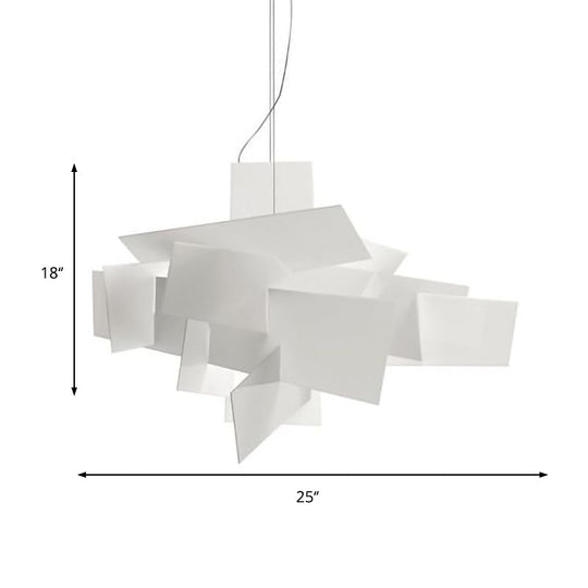 Minimalist Acrylic Single Light Pendant Lamp - Irregular Shape White Ceiling Fixture