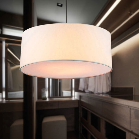 Simple Fabric Drum Ceiling Pendant Light - Grey/Black/Beige 12’/16’/18’ Diameter Hanging Lamp Kit