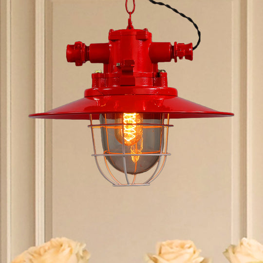 Industrial Cone Shade Pendant Lighting For Dining Room - Single Light Hanging Ceiling Fixture In