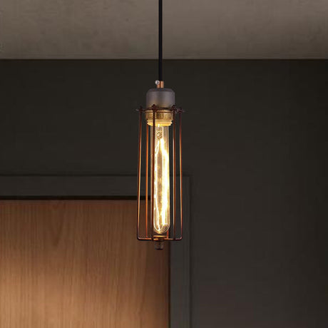 Vintage Metal Tube Pendant Light: Stylish Ceiling Fixture For Restaurants With Adjustable Cord And