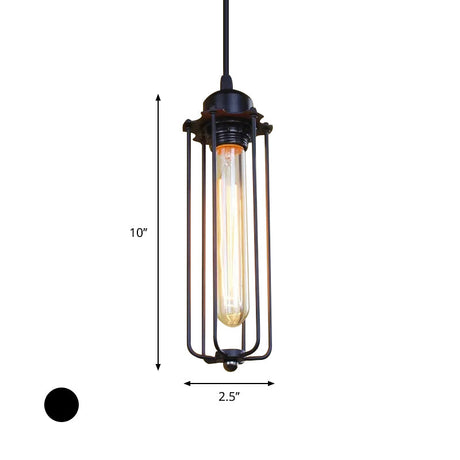 Stylish Black Metallic Wire Cage Pendant Ceiling Light For Hallway