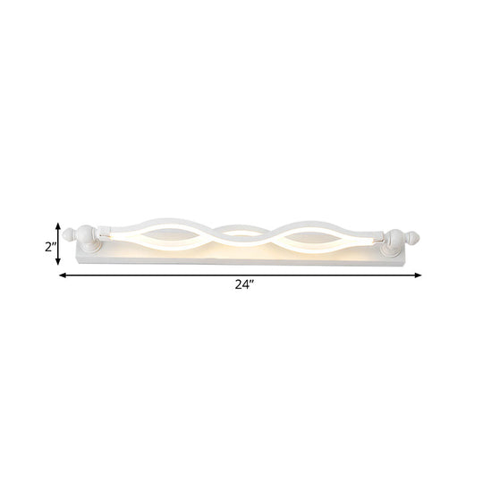 Modern Twist Acrylic 1-Light Led Vanity Sconce - Warm/White/Natural Light 20.5/24 Wide
