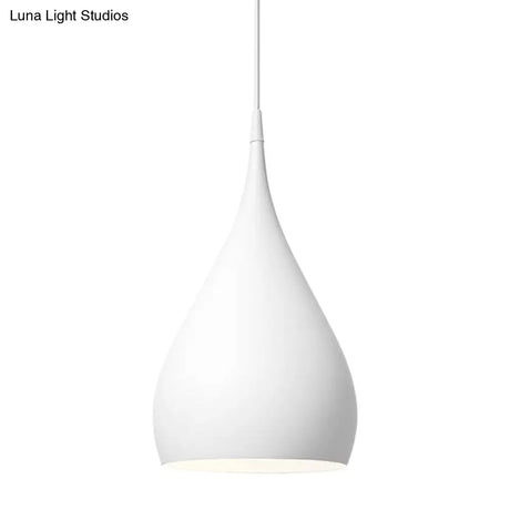 6.5/10 Teardrop Pendant Light - Modern Metal 1 Black/White/Red