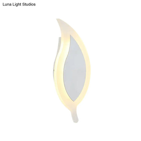 6 Wide Simple Acrylic Led Wall Lamp - Warm/White Light Sconce Fixture