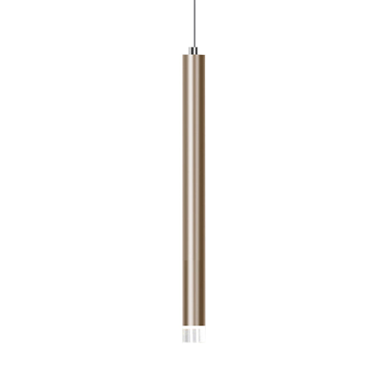 Modern Gold Flute Ceiling Pendant Light For Bar Counter - Led Warm/White 12’/19.5’/23.5’ Height