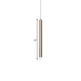 Modern Metal Flute Pendant Light - 1 Head Gold Led For Bar Counter Warm/White 12/19.5/23.5 Height