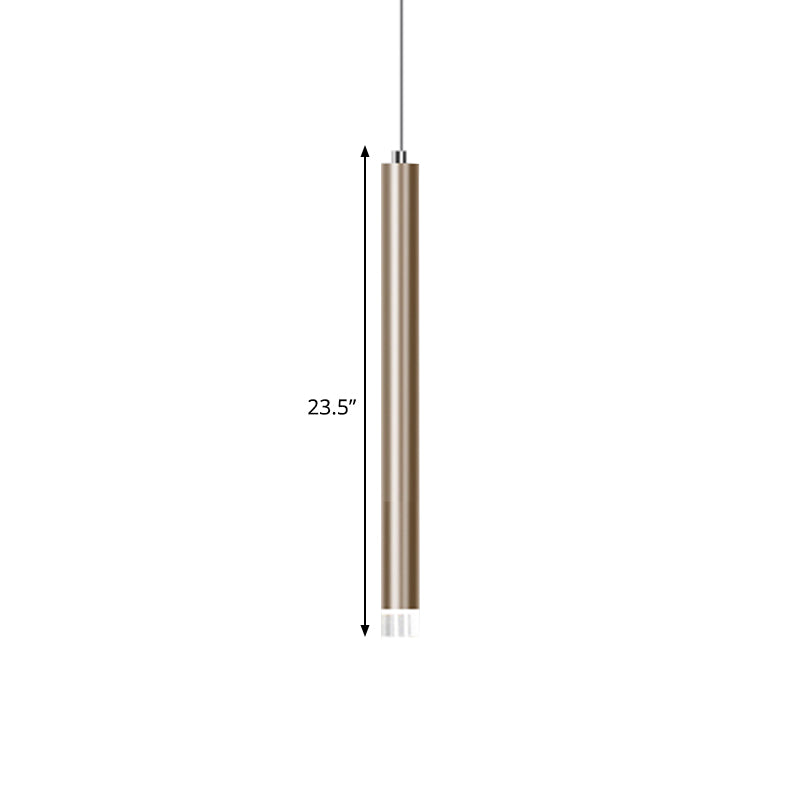 Modern Gold Flute Ceiling Pendant Light For Bar Counter - Led Warm/White 12’/19.5’/23.5’ Height