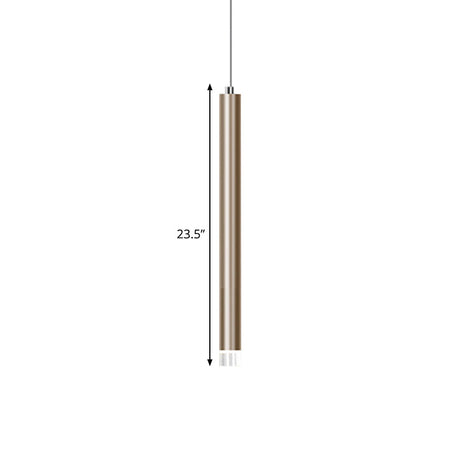 Modern Metal Flute Pendant Light - 1 Head Gold Led For Bar Counter Warm/White 12/19.5/23.5 Height