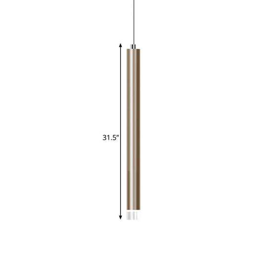 Modern Metal Flute Pendant Light - 1 Head Gold Led For Bar Counter Warm/White 12/19.5/23.5 Height
