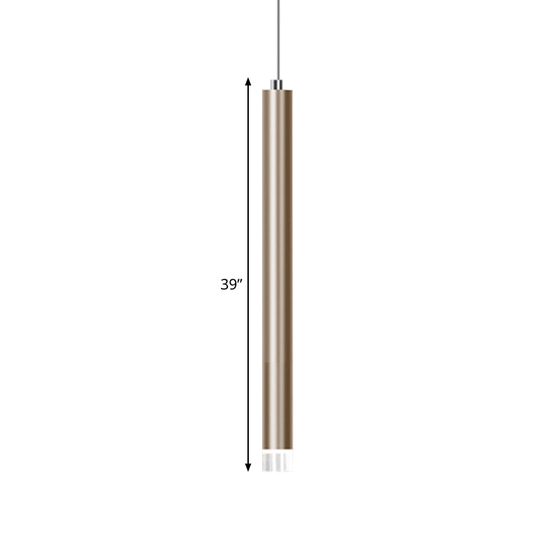 Modern Gold Flute Ceiling Pendant Light For Bar Counter - Led Warm/White 12’/19.5’/23.5’ Height