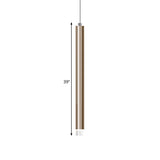 Modern Metal Flute Pendant Light - 1 Head Gold Led For Bar Counter Warm/White 12/19.5/23.5 Height