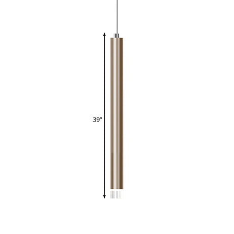 Modern Metal Flute Pendant Light - 1 Head Gold Led For Bar Counter Warm/White 12/19.5/23.5 Height