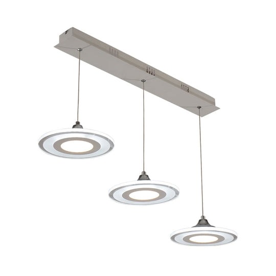 Minimalist Circle Pendant Led Lamp For Dining Room Island - Warm/White Light