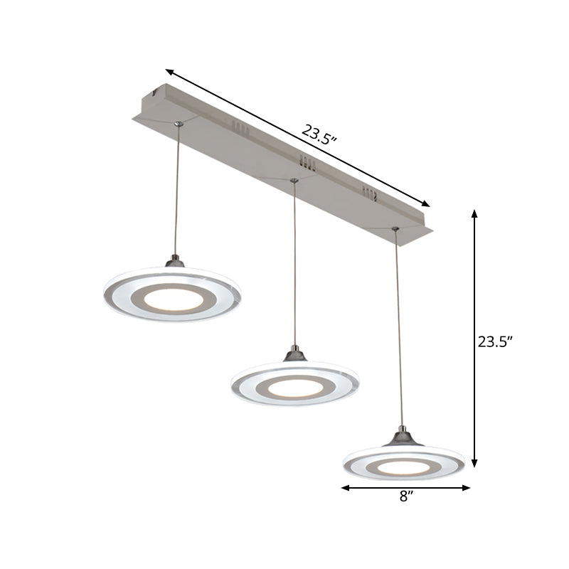 Minimalist Circle Pendant Led Lamp For Dining Room Island - Warm/White Light