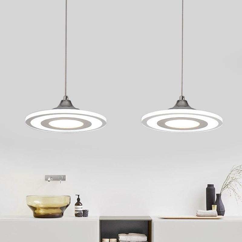 Modern Circle Pendant Led Hanging Lamp For Dining Room Island With Acrylic Shade In Warm/White Light