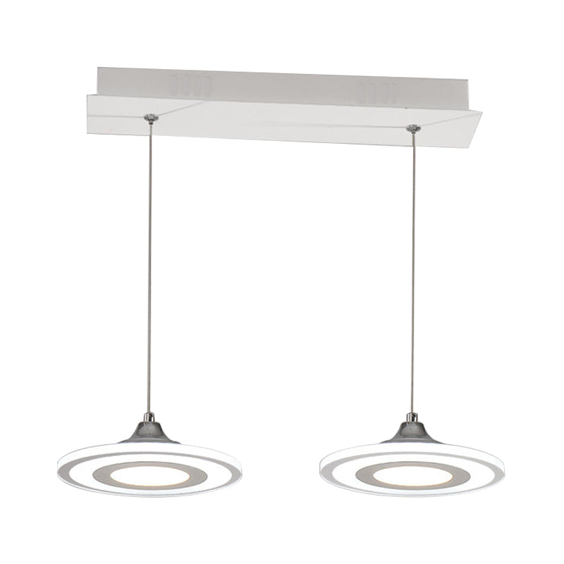 Minimalist Circle Pendant Led Lamp For Dining Room Island - Warm/White Light