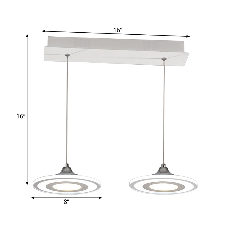 Minimalist Circle Pendant Led Lamp For Dining Room Island - Warm/White Light