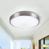 Modern Aluminum Flush Ceiling Light With Acrylic Diffuser - Warm/White Led Silver Finish 8/11.5 Dia.